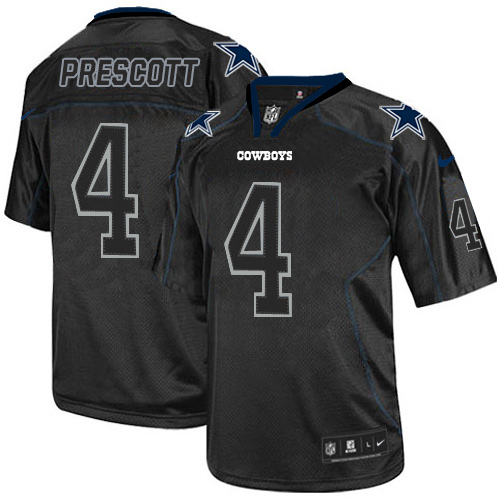 Men's Elite Dak Prescott Nike Jersey Lights Out Black - #4 NFL Dallas Cowboys